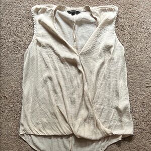 Banana Republic Cream Sleeveless Wrap Blouse